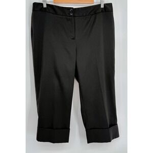 Nygard Collection Black Cropped Cuffed Dress Pants Sz 14 P
